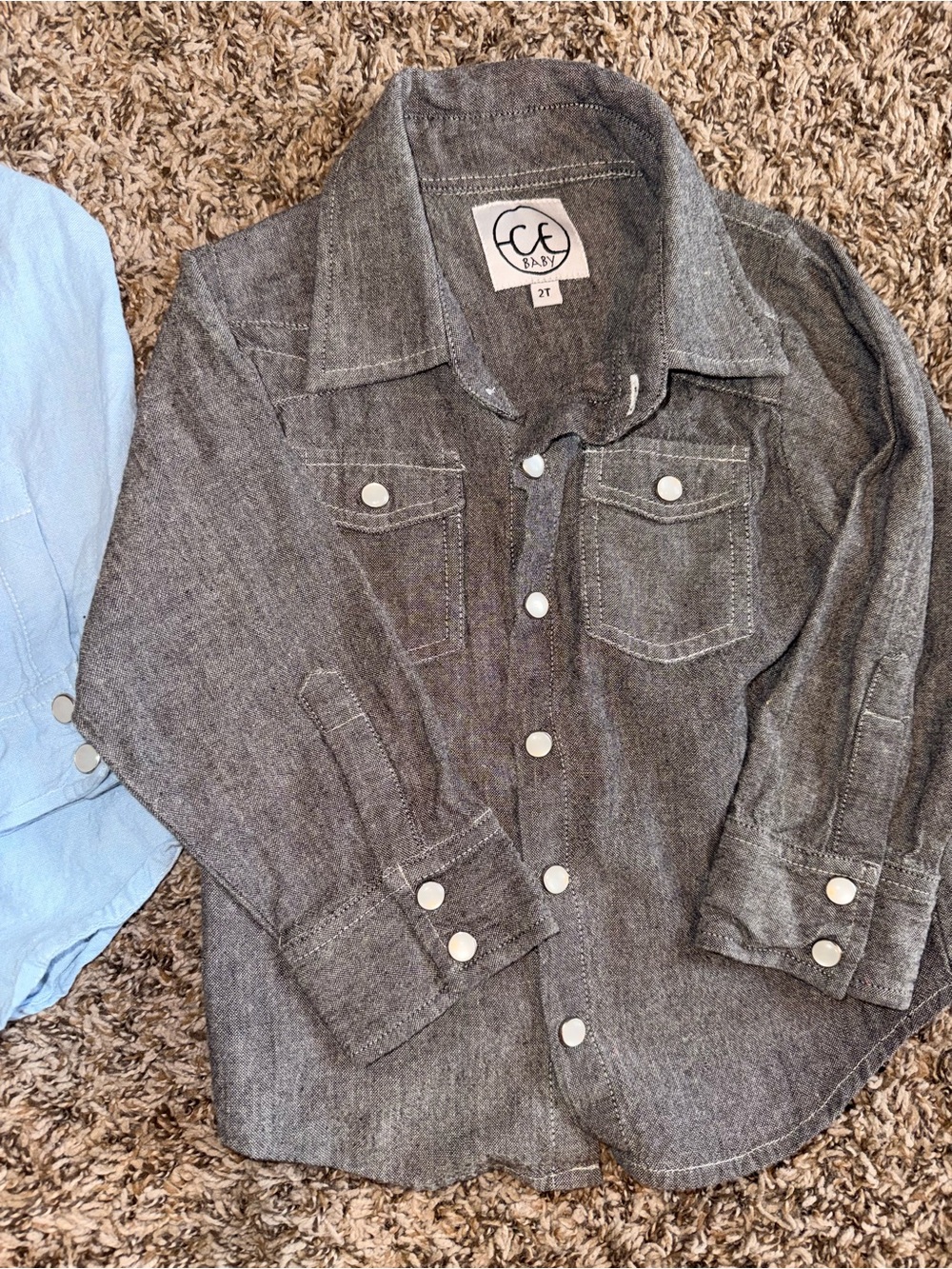 CC Baby Gray Pearl-snap Shirt (2T)